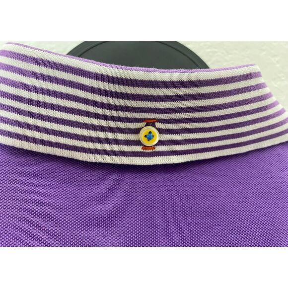Robert Graham Mens Golf Purple Polo White Striped Collar Sleeves Tailored Fit 2X - Picture 4 of 7